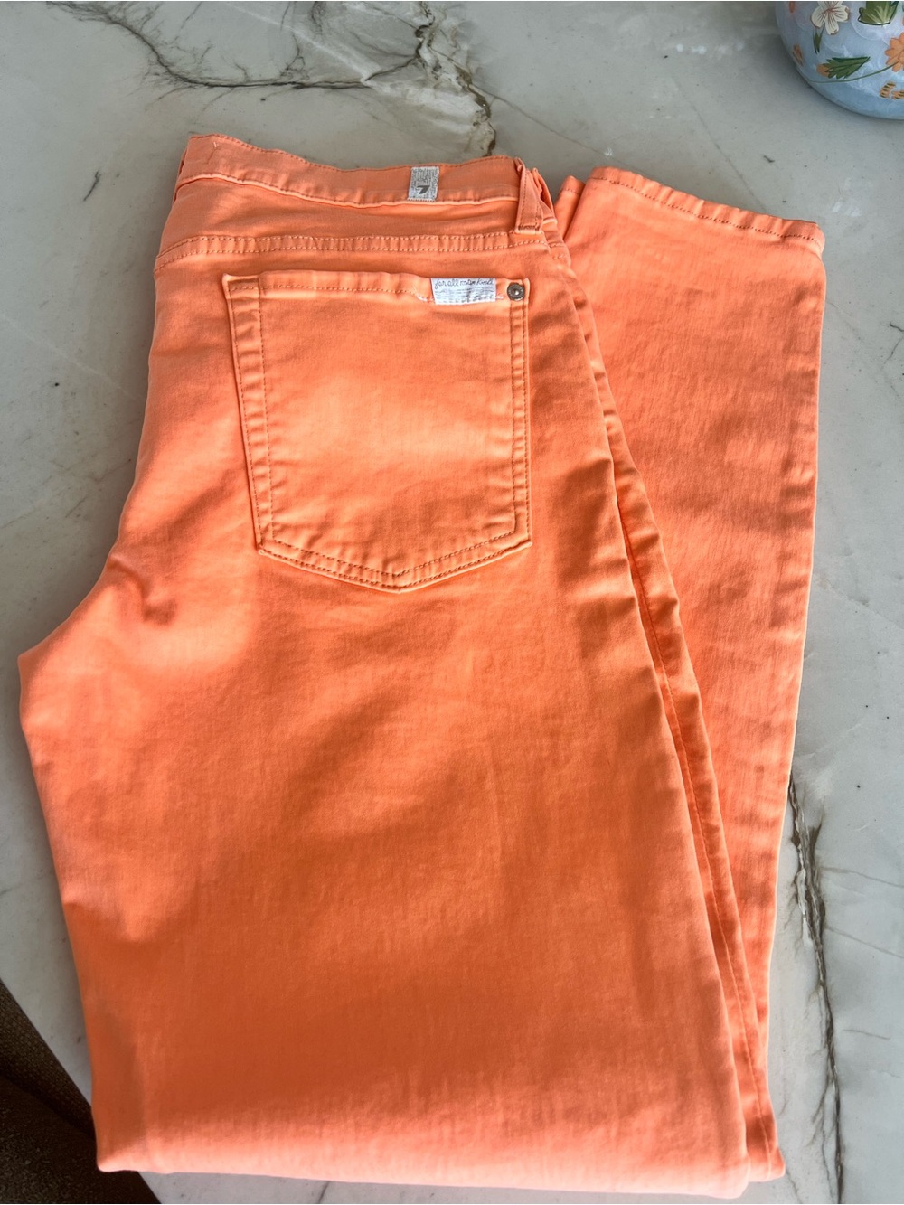 Coral orange 7 for all mankind Jeans